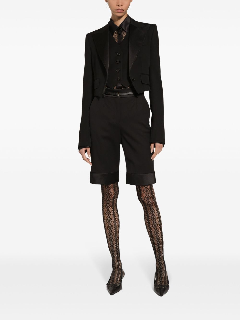 gabardine cropped jacket - 2
