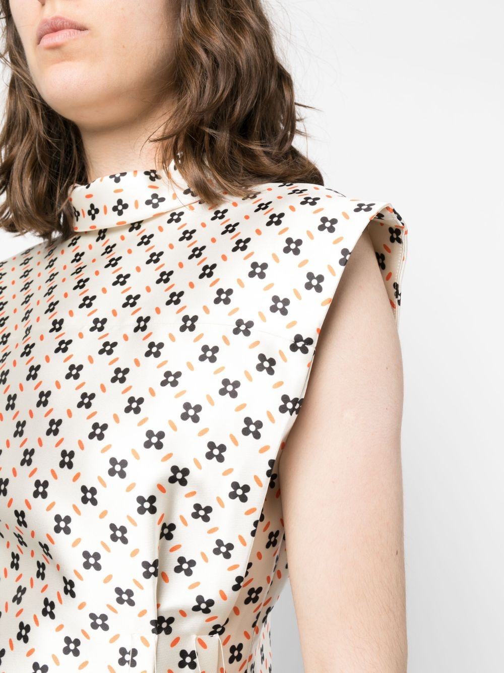 floral-print sleeveless blouse - 5