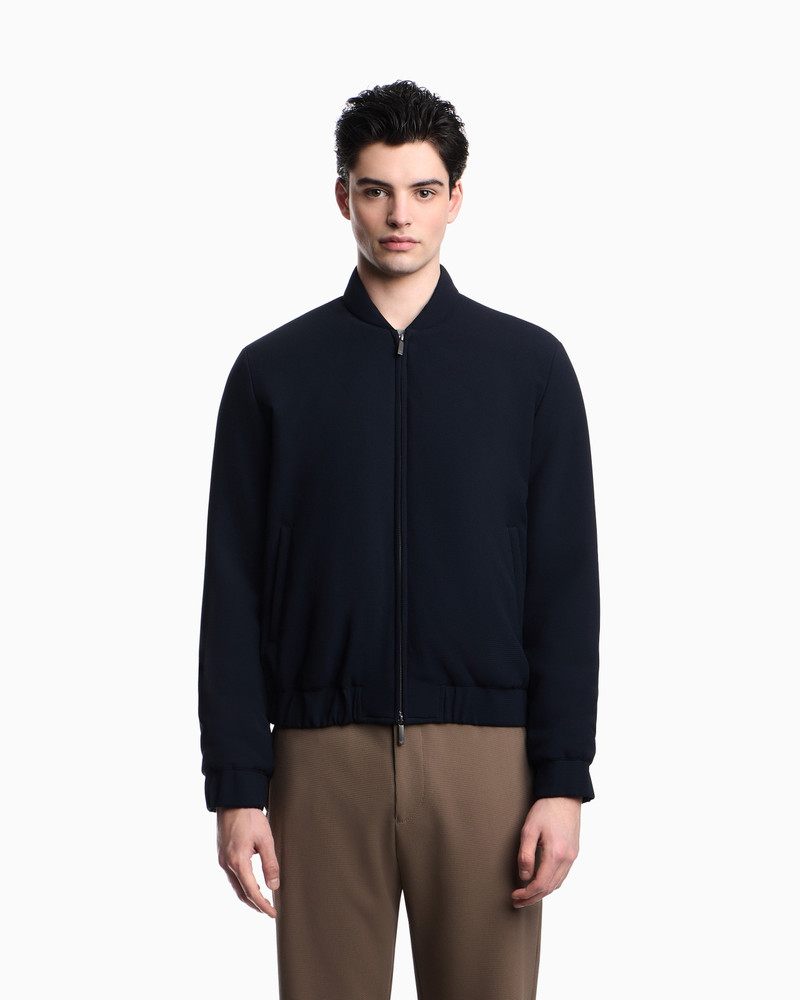 EMPORIO ARMANI ICON 3D PIQUÉ-EFFECT CRÊPE JERSEY BLOUSON outlook