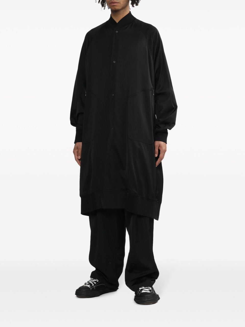 baseball-collar button-up coat - 3