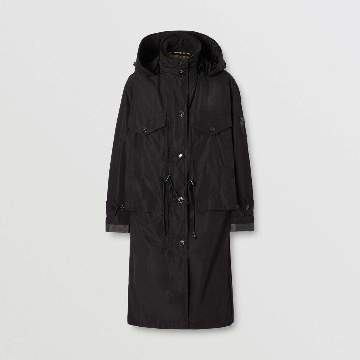 Detachable Hood Shape-memory Taffeta Parka - 1