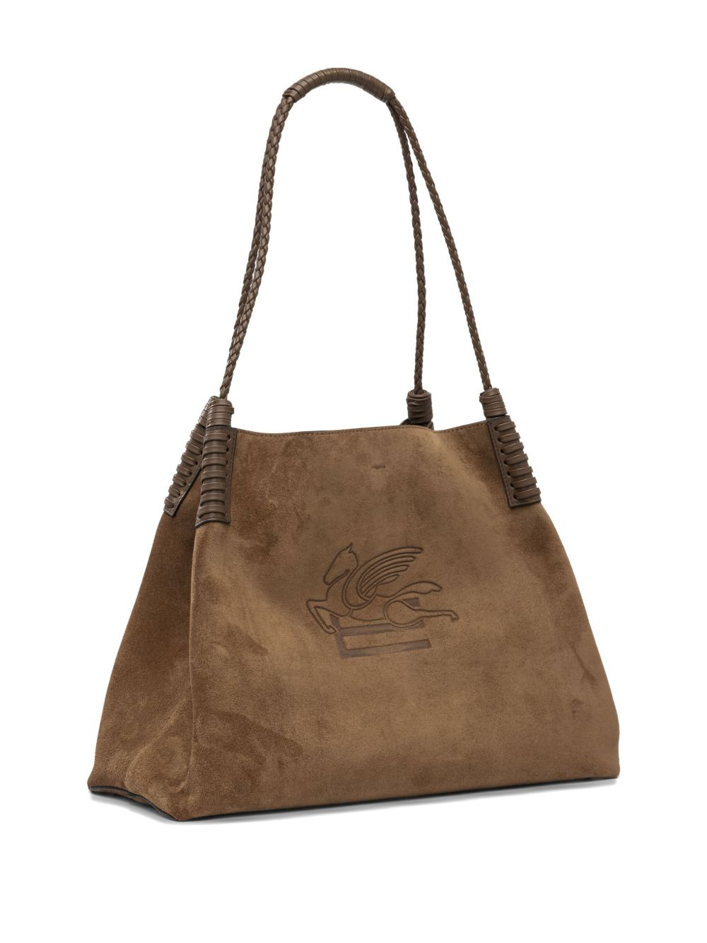 medium Libra braided-handle suede tote bag - 3