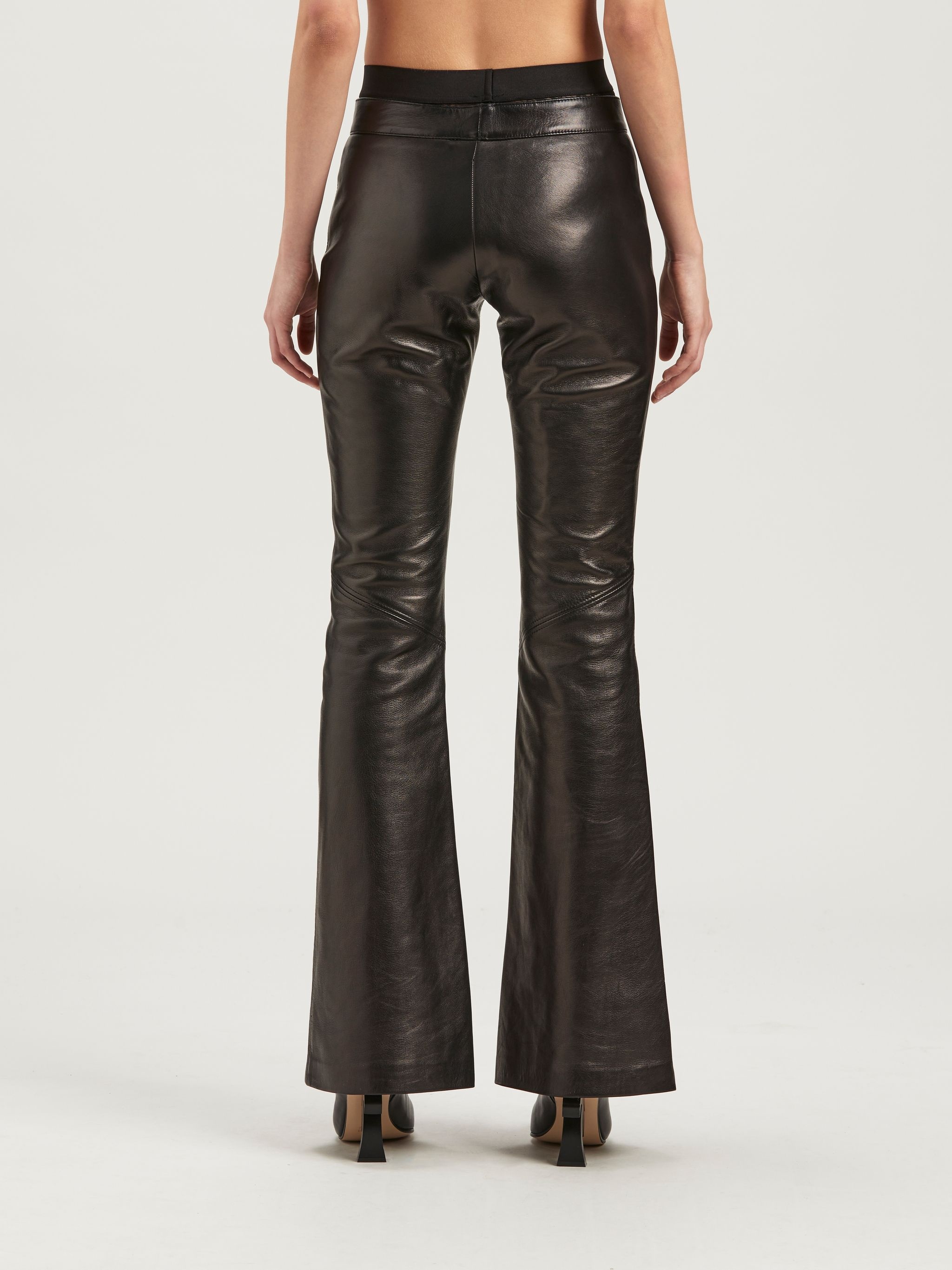 Flare Leather Pants - 5