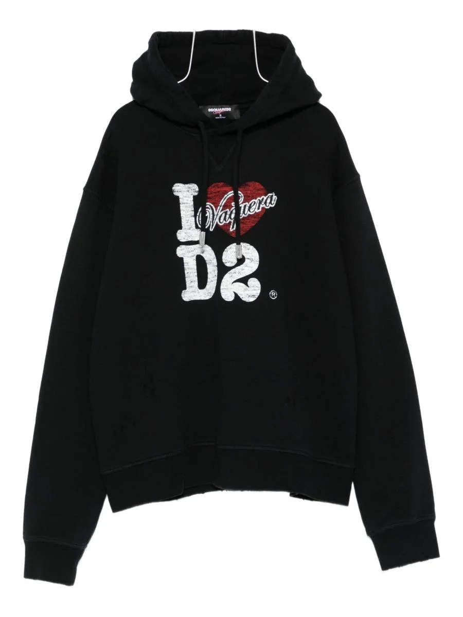 DSQUARED2 Logo Cotton Hoodie - 1