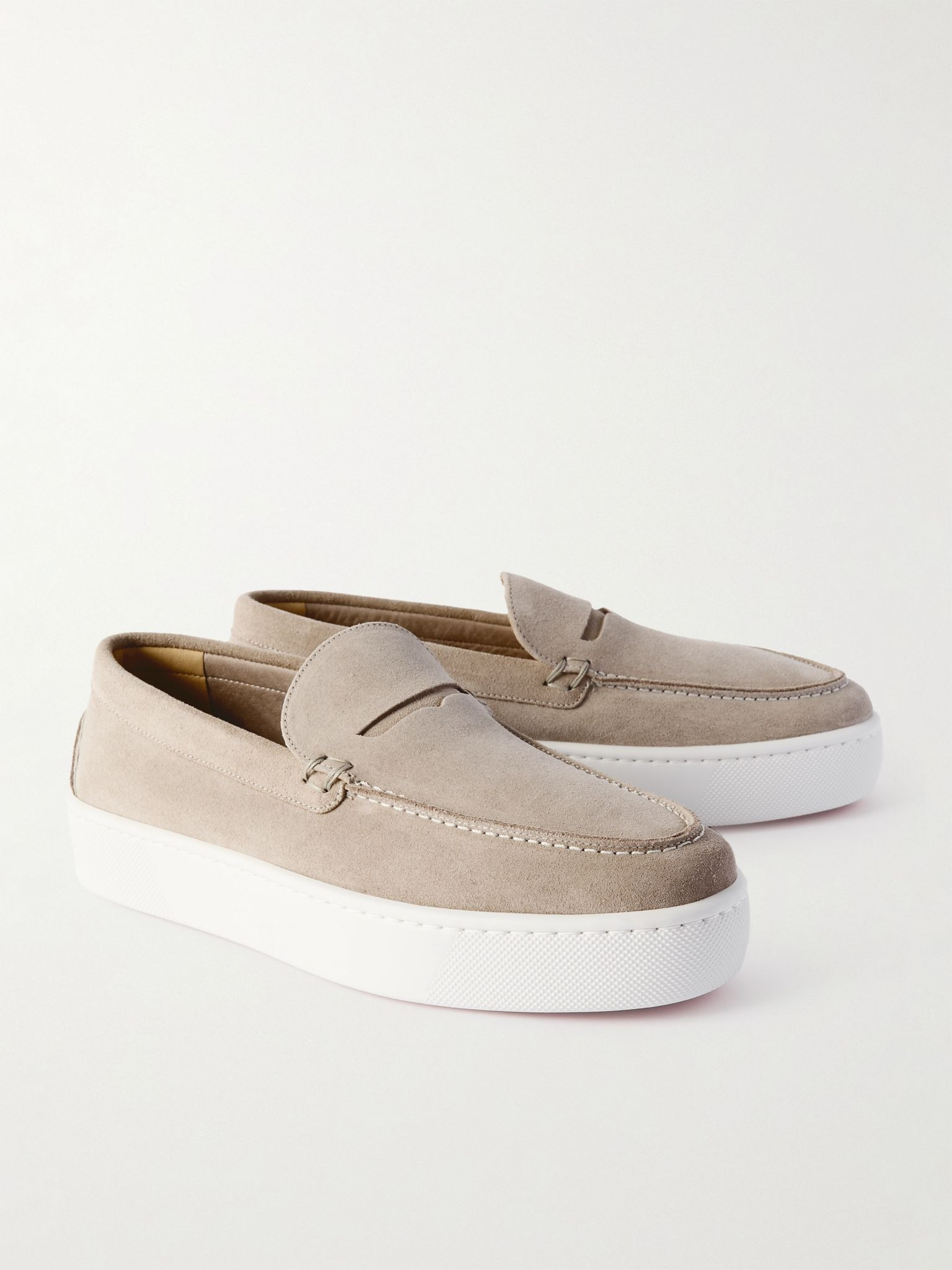 Paqueboat Suede Penny Loafers Beige - 4