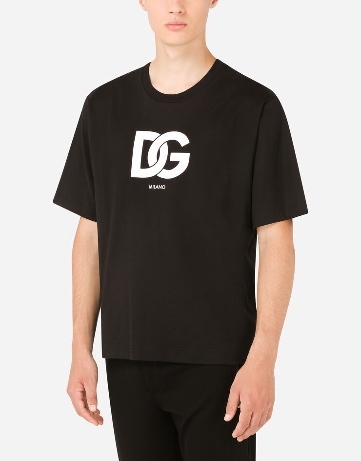 Cotton T-shirt with DG logo print - 4