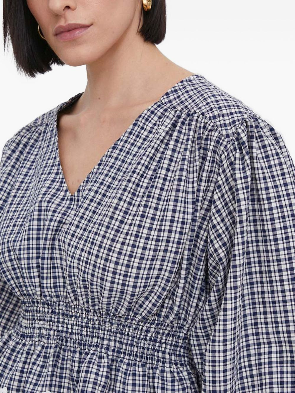 gingham lace-trimmed top - 4