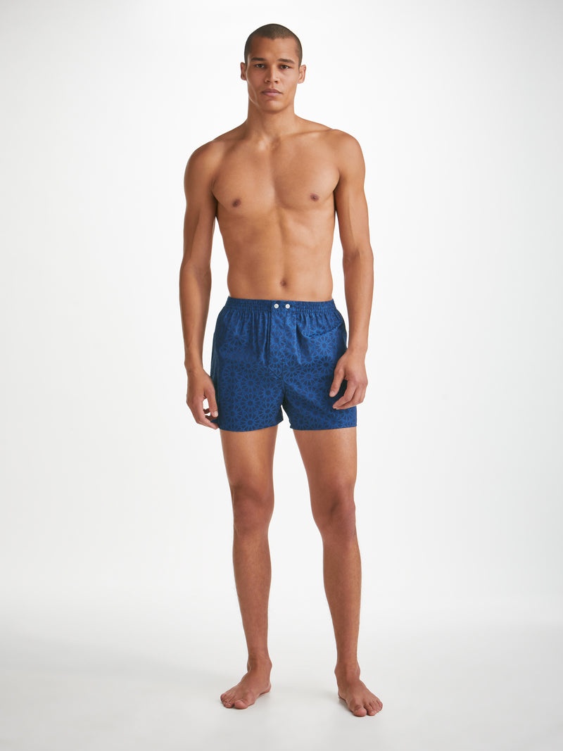 Men's Classic Fit Boxers Paris 26 Cotton Jacquard Navy - 3