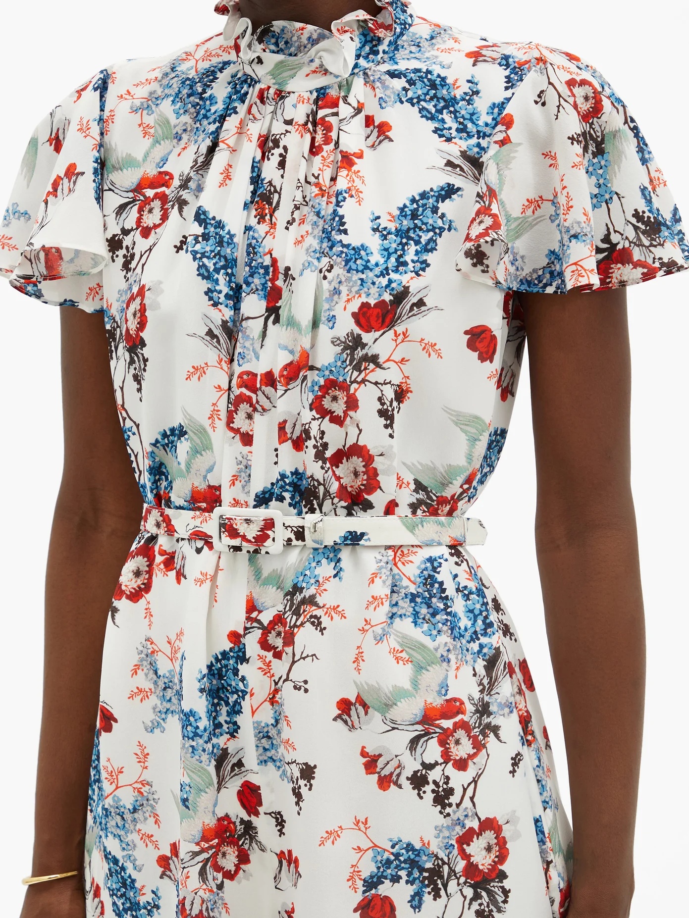 Ellamay belted Bird Blossom-print silk jumpsuit - 4