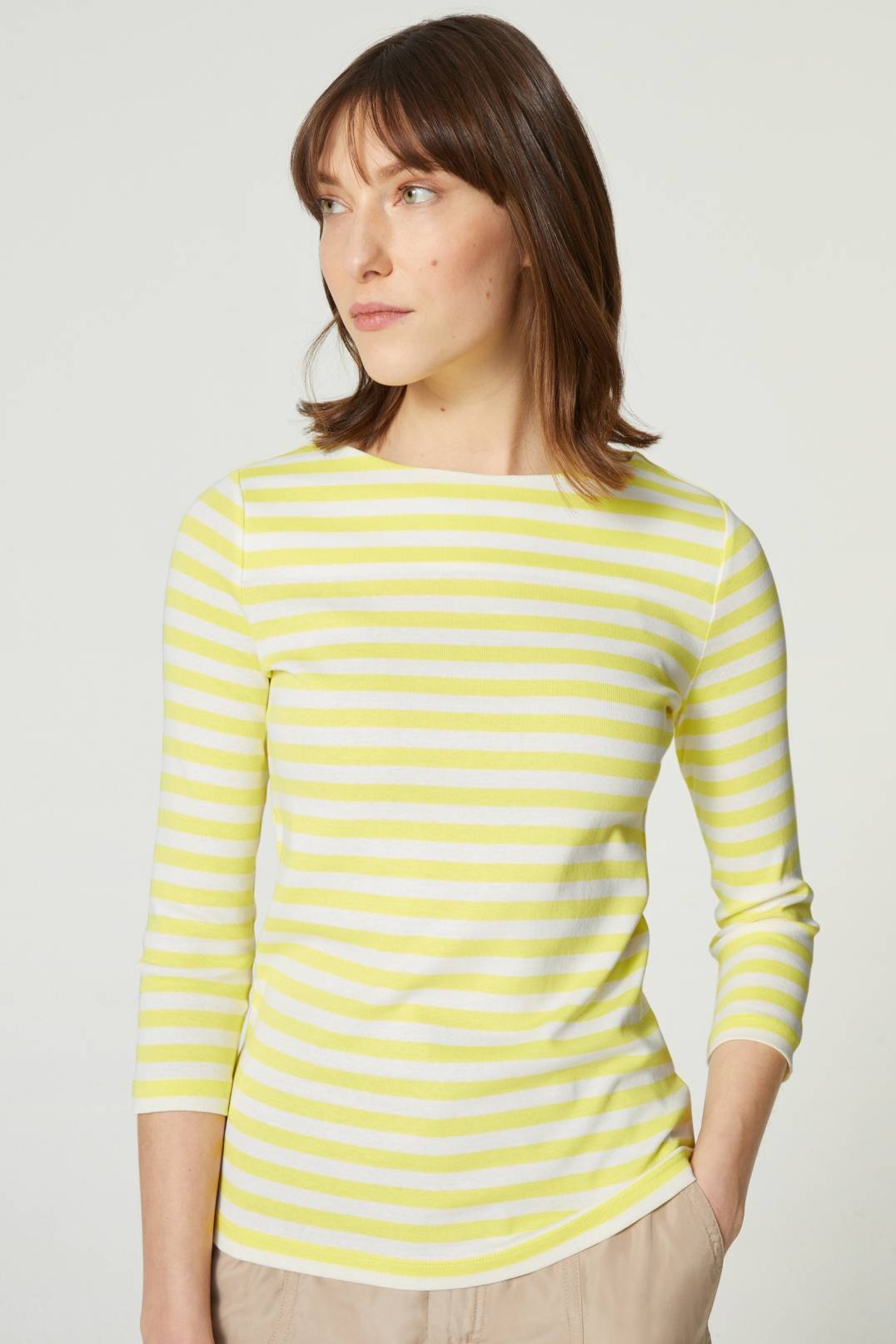 LOUNA LONGSLEEVE IN YELLOW/OFF-WHITE - 2