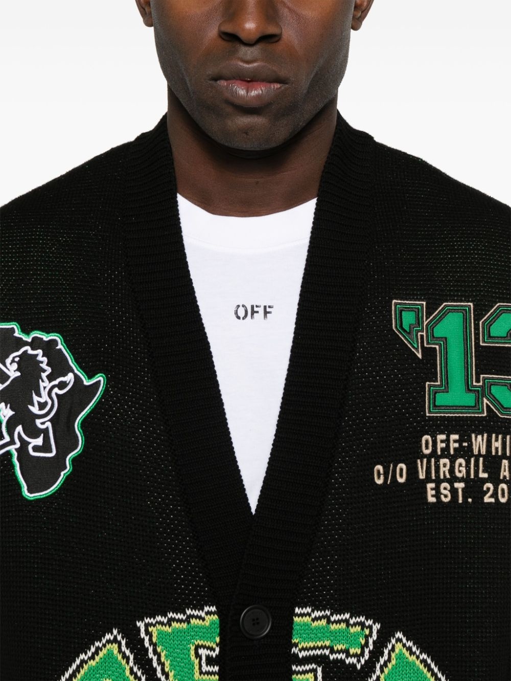 patch-detailing cardigan - 5