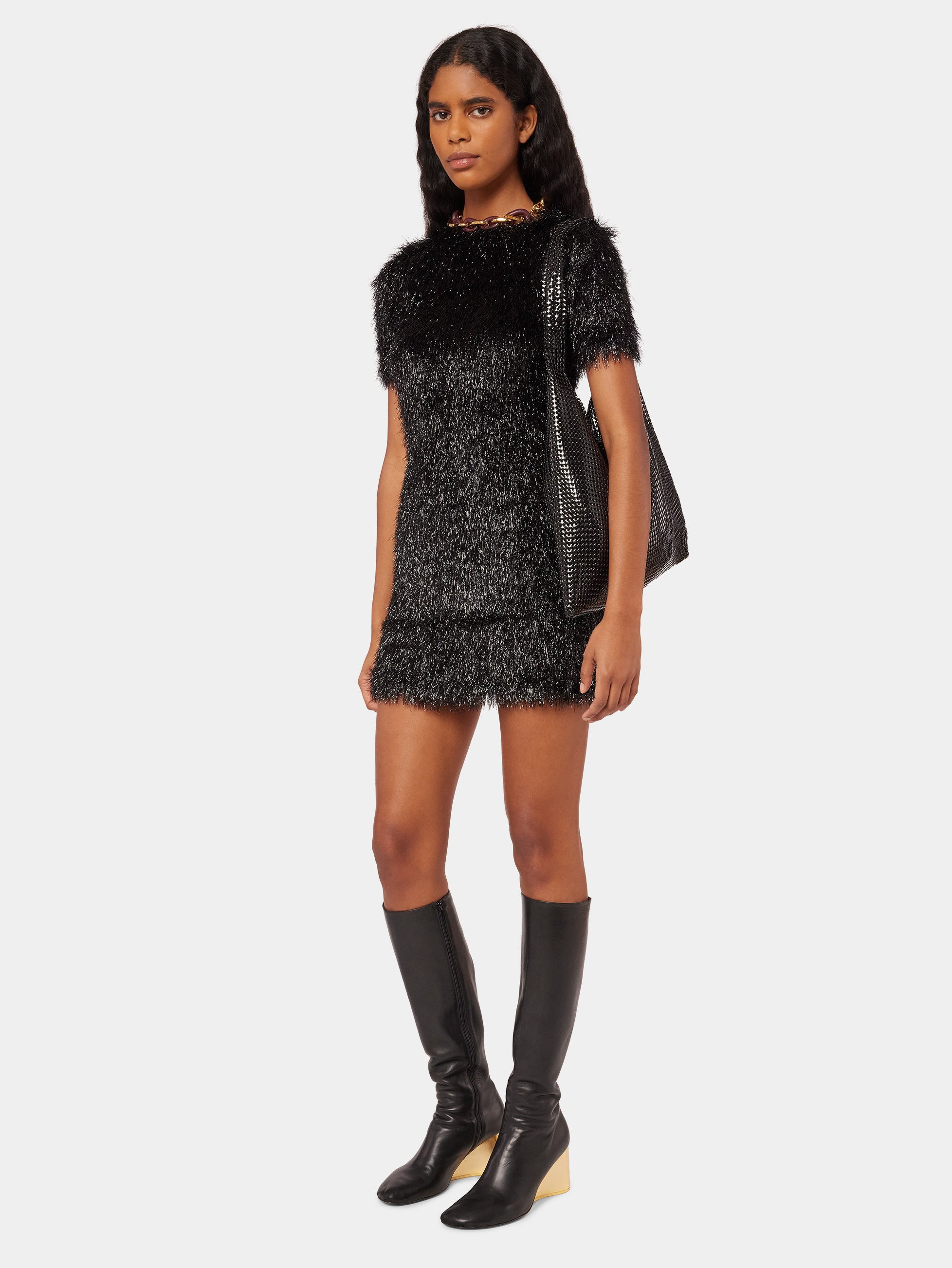 GOLDEN HEEL KNEE-HIGH LEATHER BOOTS - 5