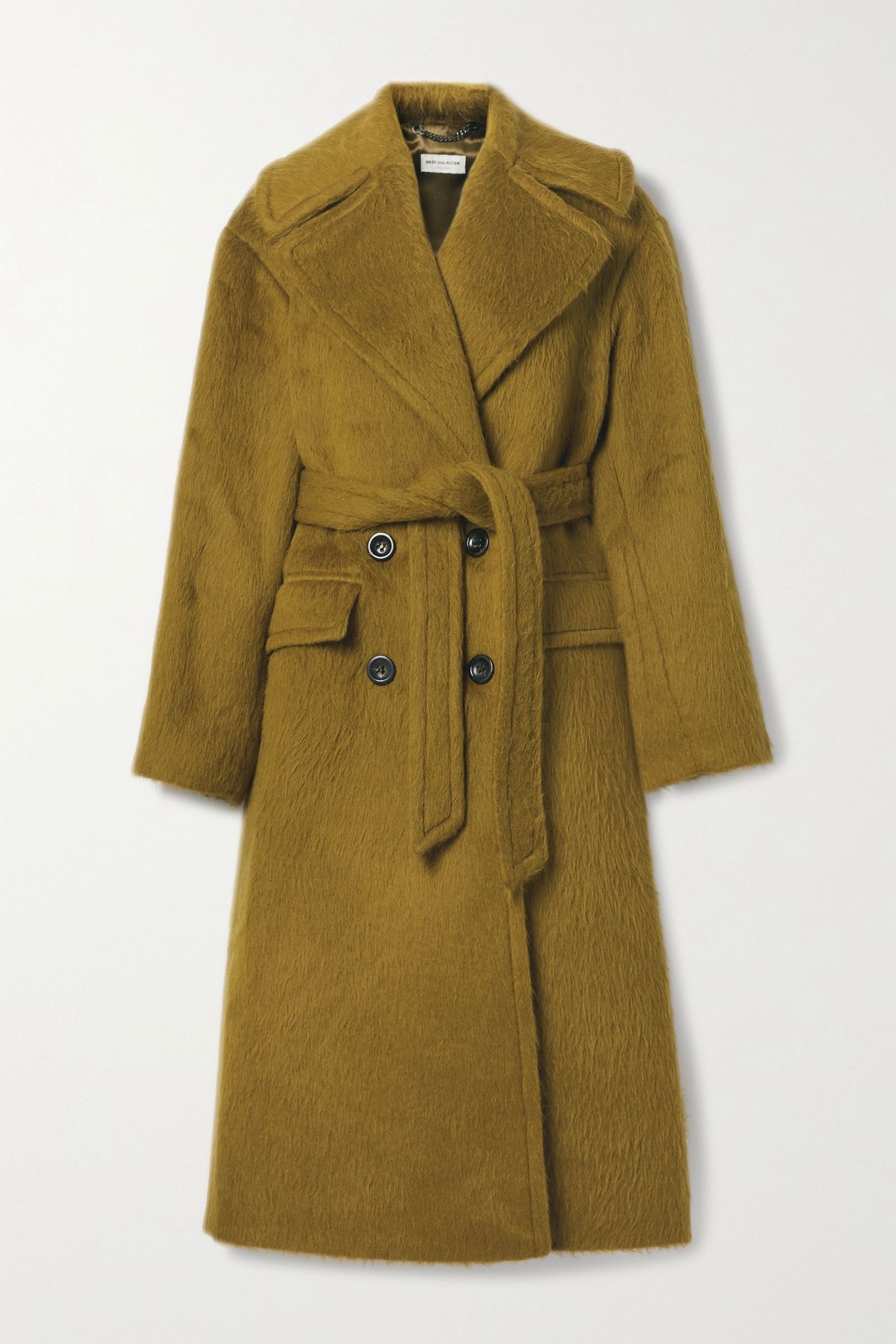 Belted alpaca and wool-blend coat - 1