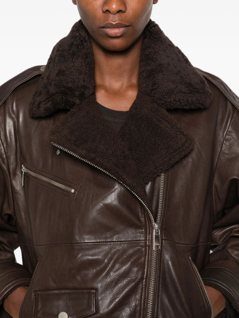 Gestuz Belted Shearling-collar Jacket 3