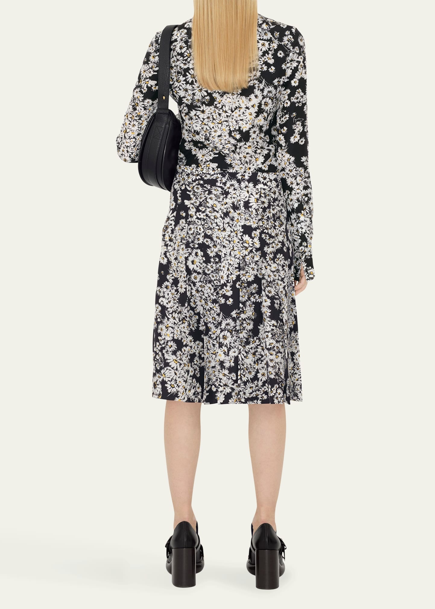 Flower Print Midi Silk Skirt - 3