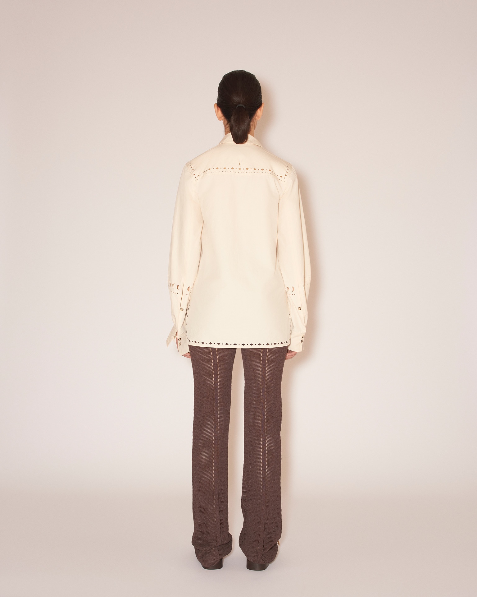 MOA - Heavy poplin laser-cut shirt - Creme - 5