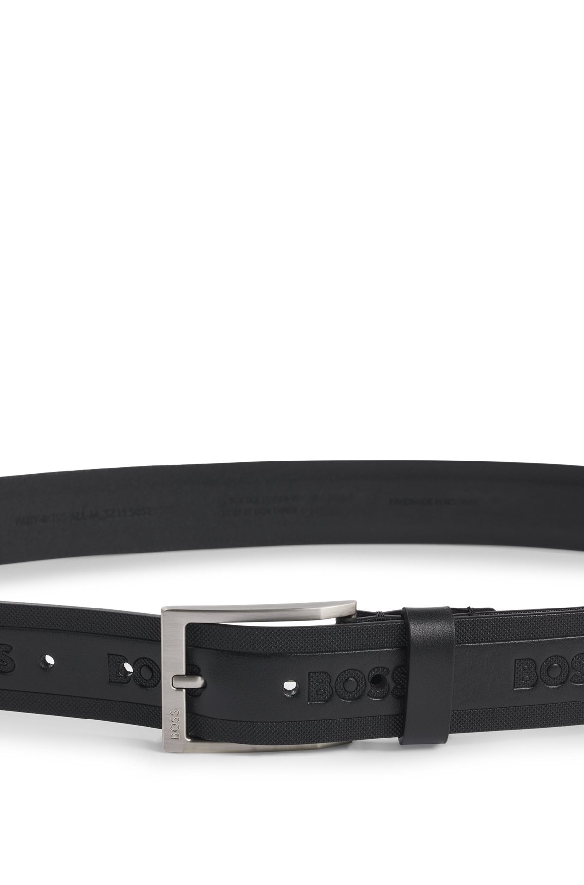 PRINTED ITALIAN-LEATHER BELT WITH LOGO DEBOSSING - 4