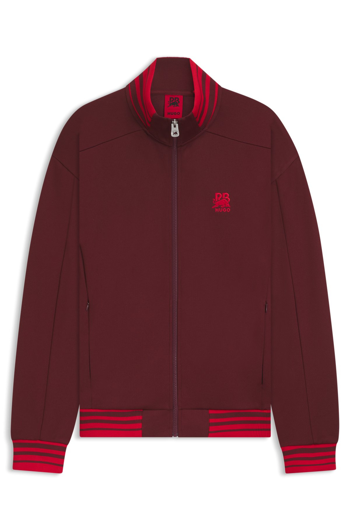 HUGO X RB ZIP-UP SWEATSHIRT WITH BULL-GRAPHIC LOGO - 1