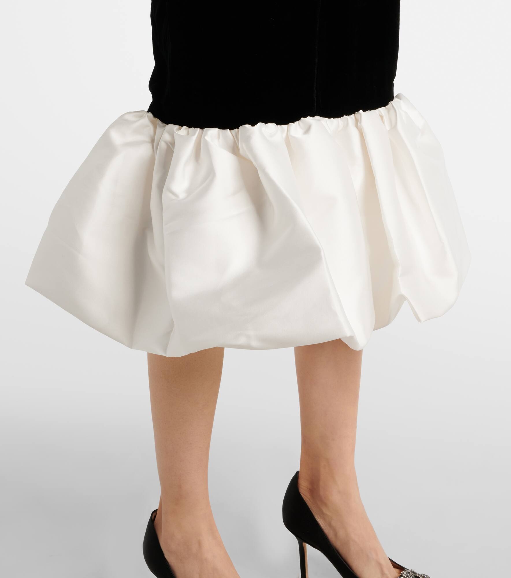 Velvet and satin midi dress - 5
