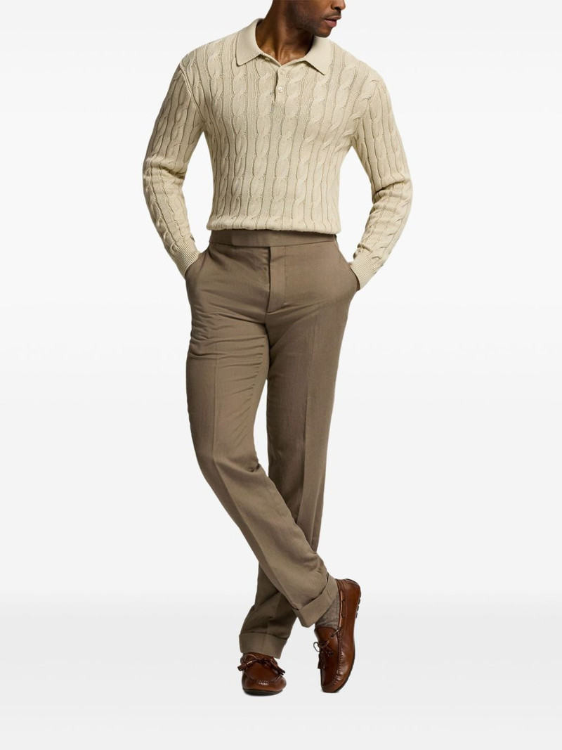 Ralph Lauren cable-knit polo sweater outlook
