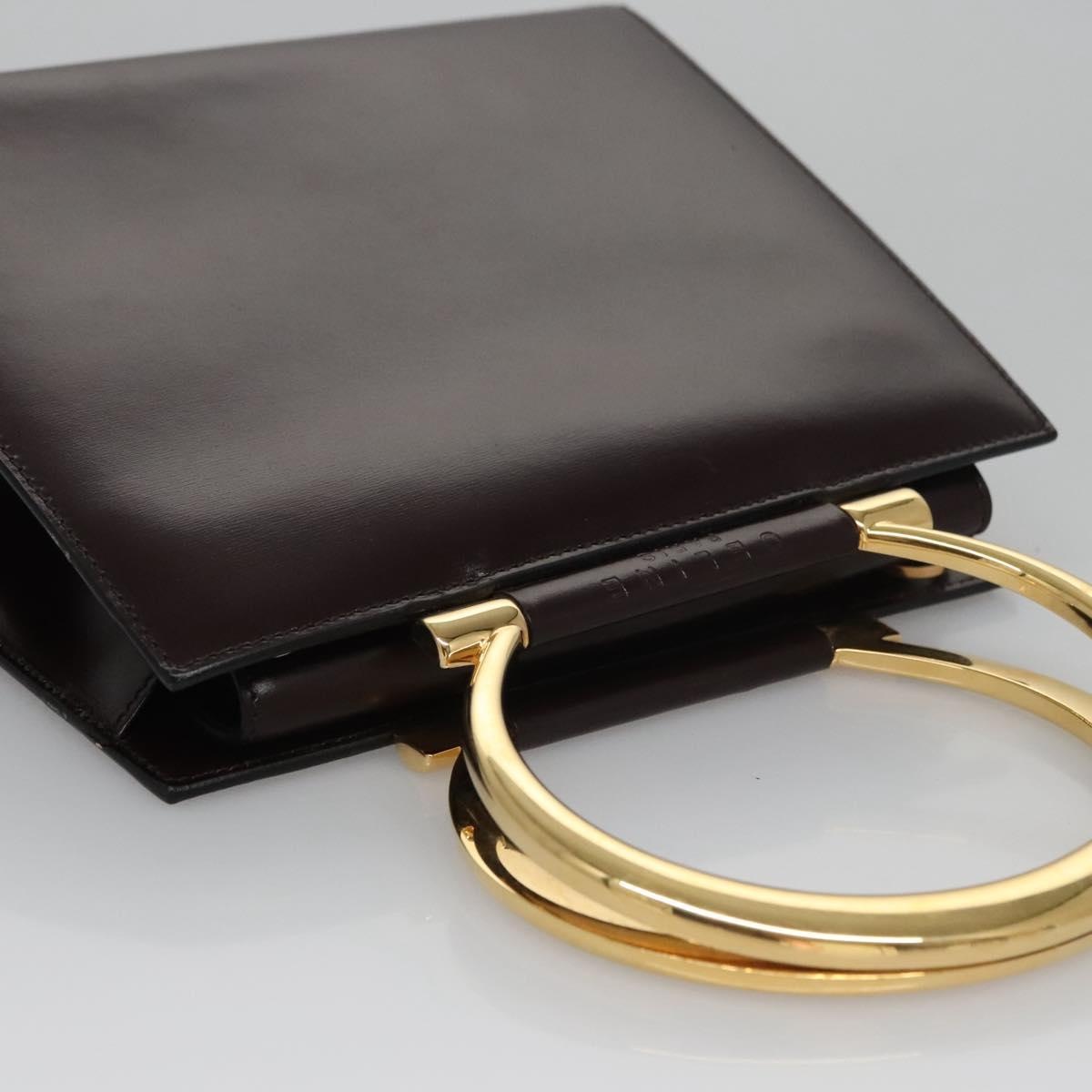 CELINE Hand Bag Leather Brown Gold - 6