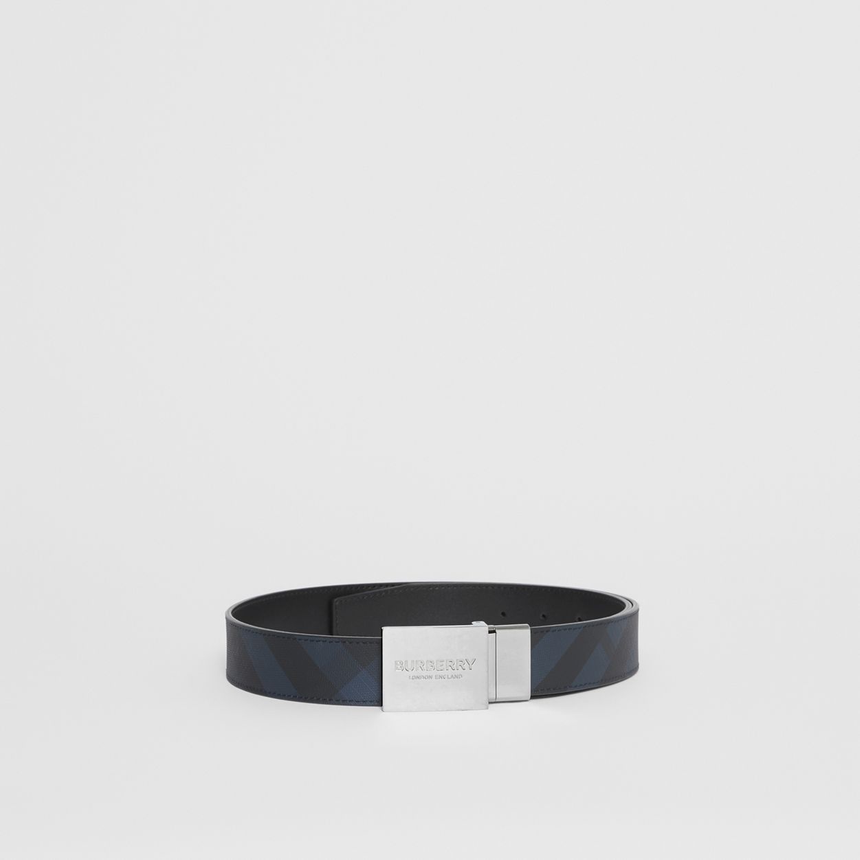 Reversible Plaque Buckle London Check Belt - 3
