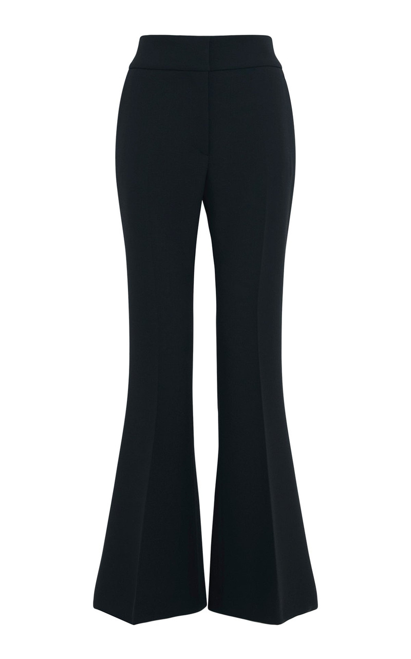 Marsh Flare Cropped Pant in Black Wool Crepe 1