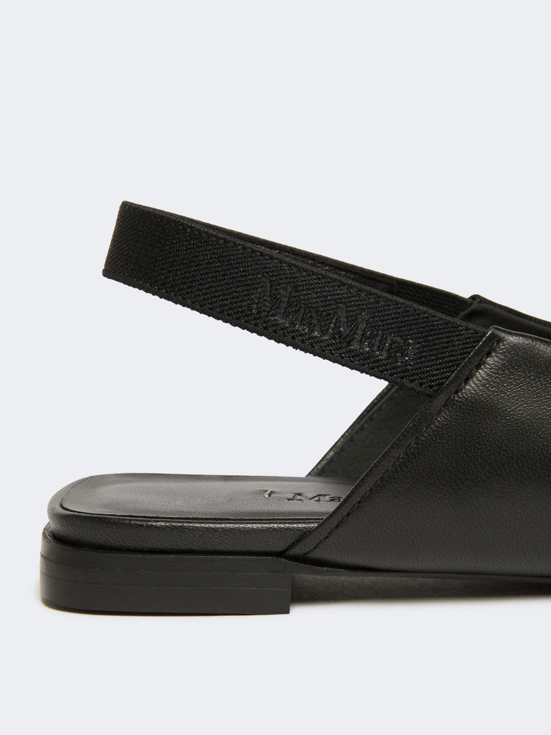 CREA Nappa leather flat slingbacks - BLACK 4