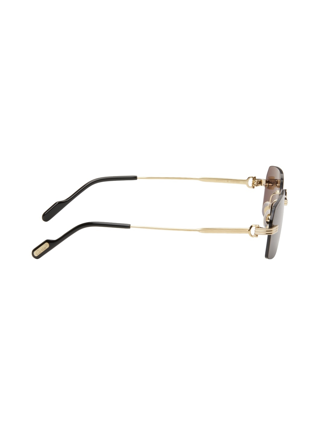 Gold Rectangular Sunglasses - 2