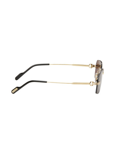 Cartier Gold Rectangular Sunglasses outlook