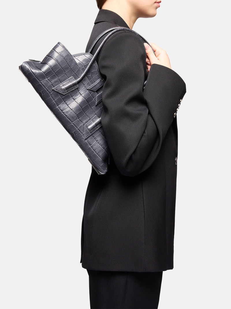''LA PASSEGGIATA SMALL'' DARK GREY TOP HANDLE 2