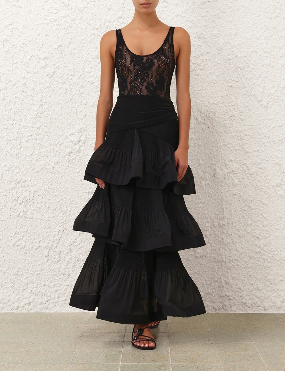 TIERED PLEATED SKIRT - 2