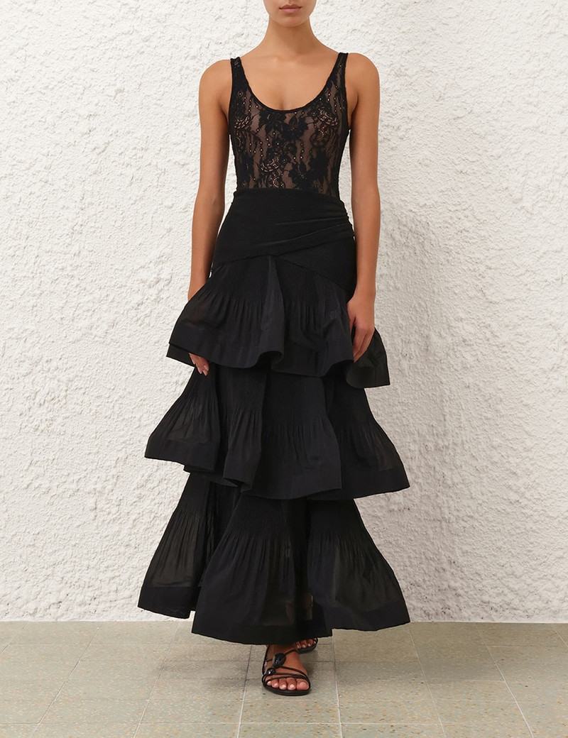 Zimmermann TIERED PLEATED SKIRT outlook