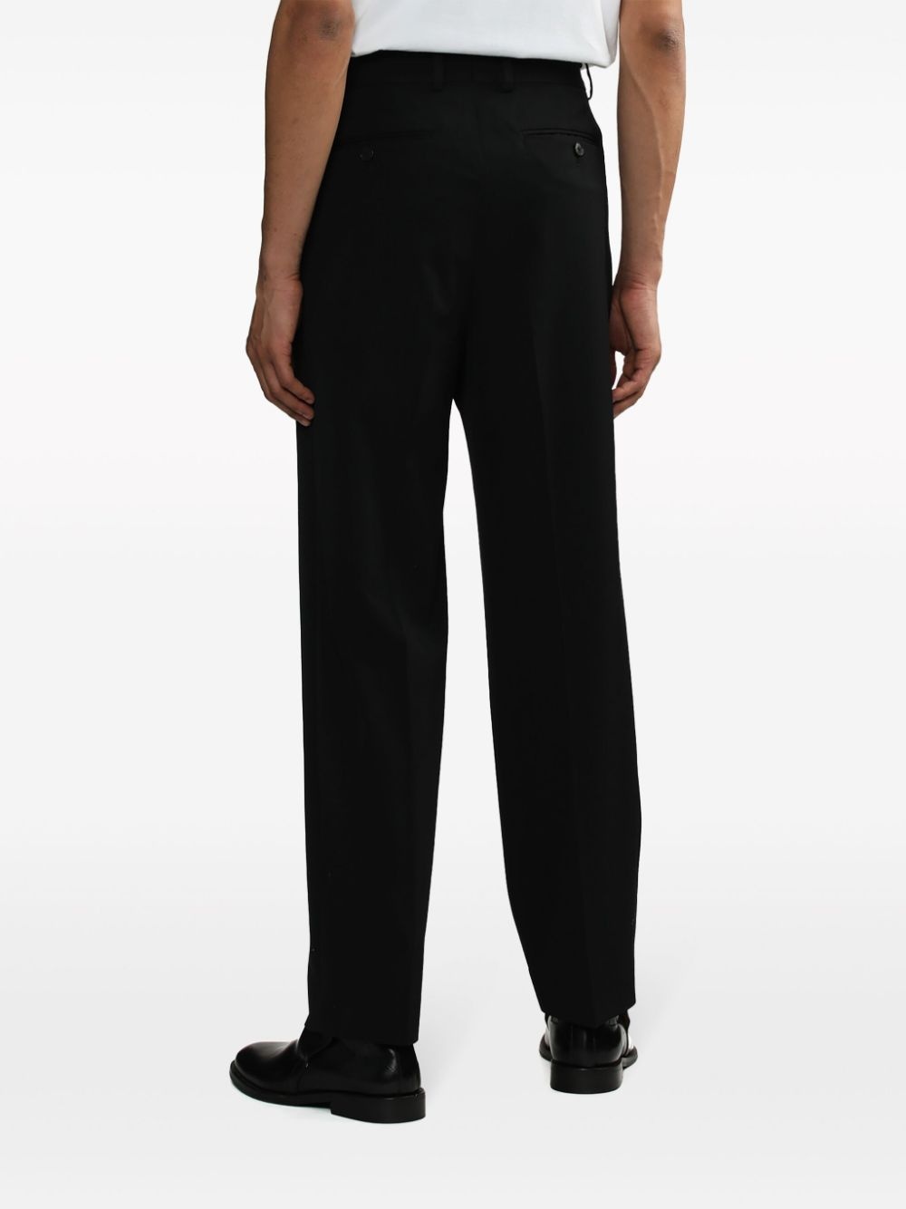 wool straight-leg trousers - 4