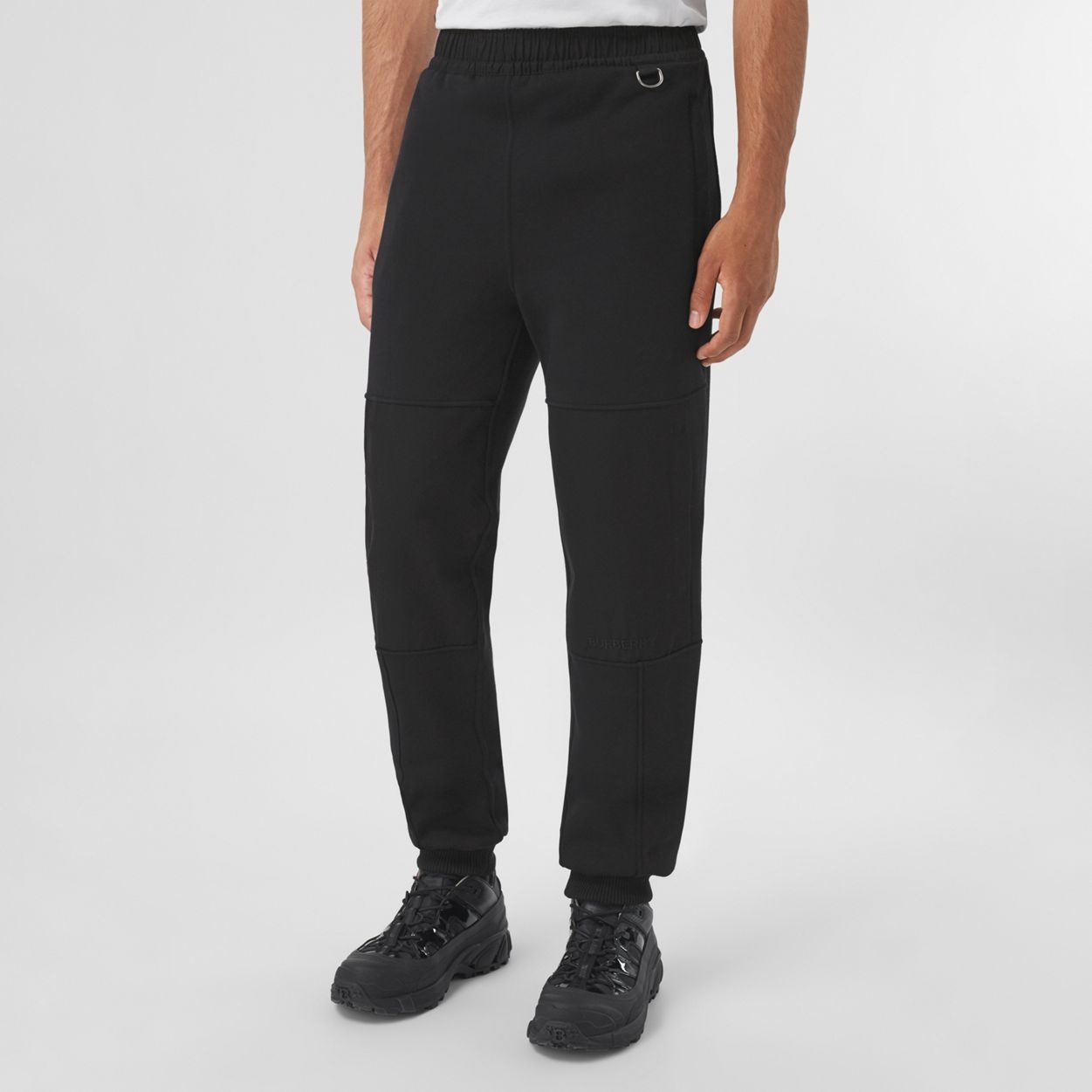 Contrast Panel Cotton Blend Jogging Pants - 5