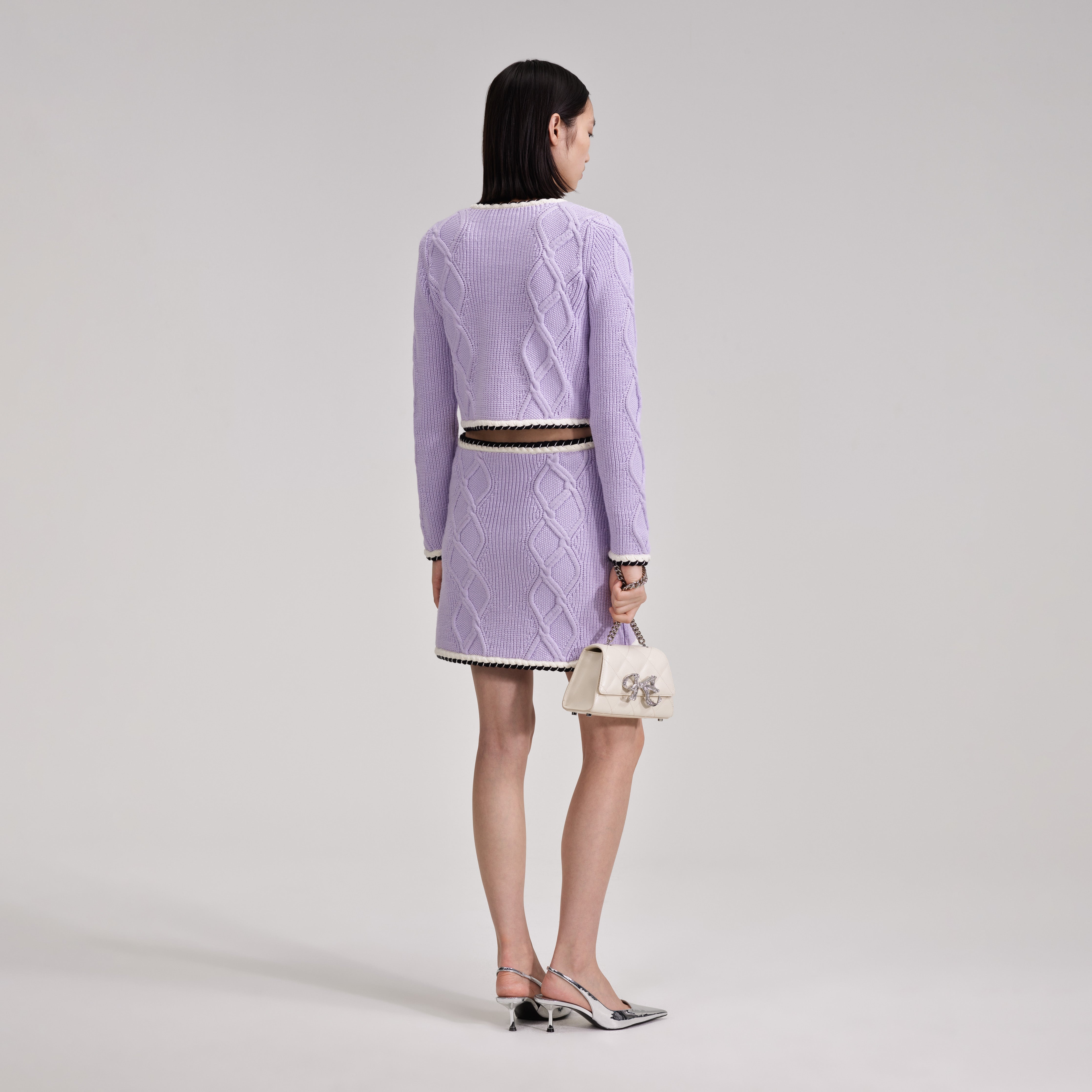 Lilac Knit Mini Skirt - 3