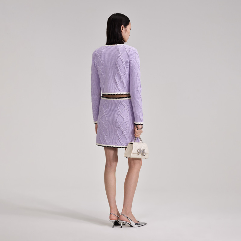 Lilac Knit Mini Skirt 3