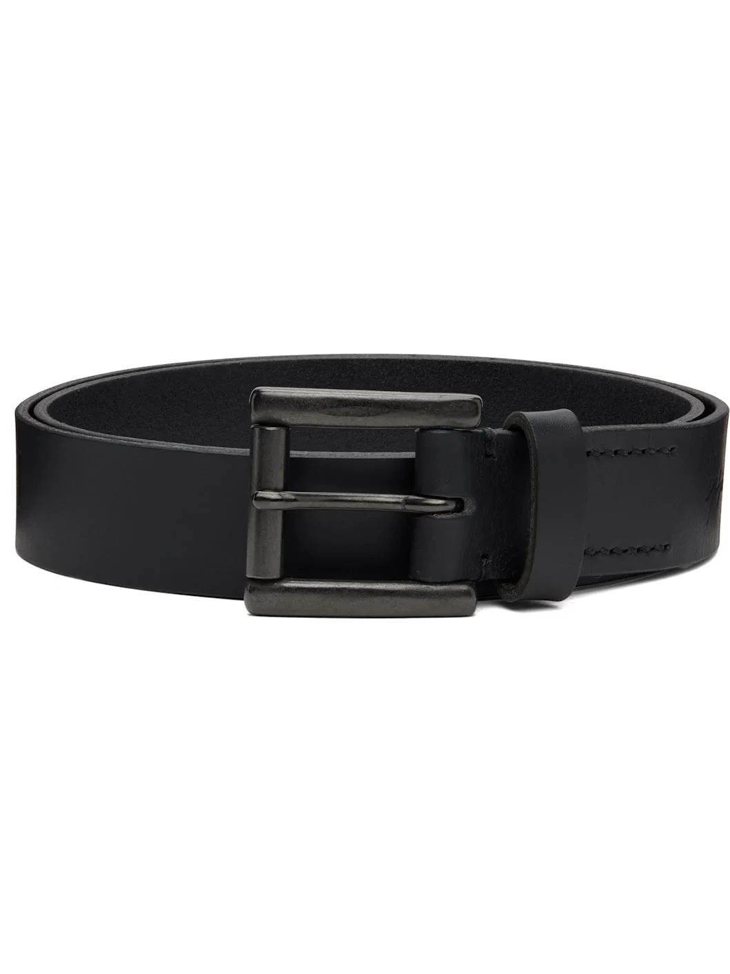 Black Matt Soft Leather 30mm Plain Belt - 1