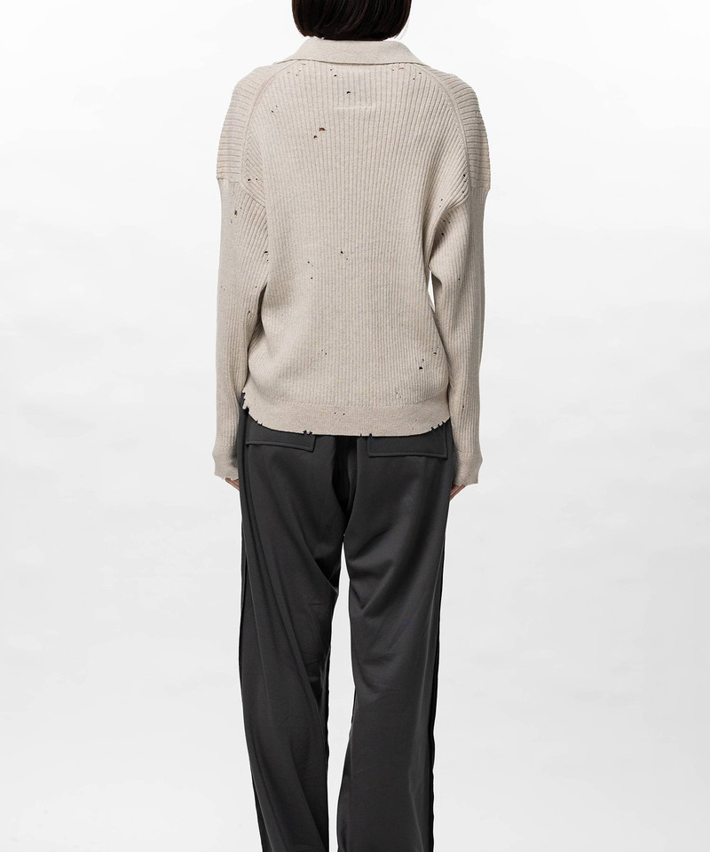 Distressed Knit Skipper Sweater 6