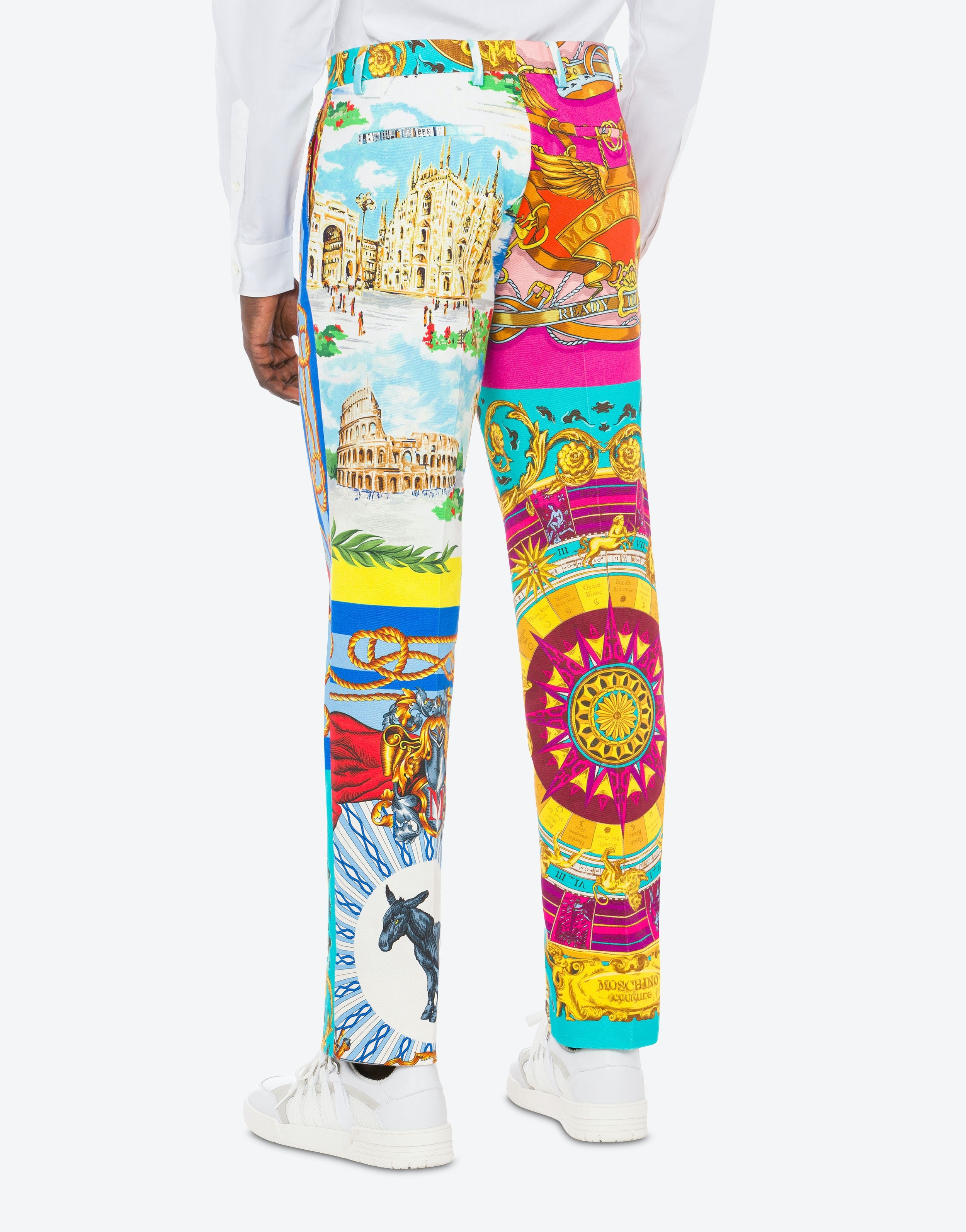 SCARF PRINT COTTON BULL TROUSERS - 3