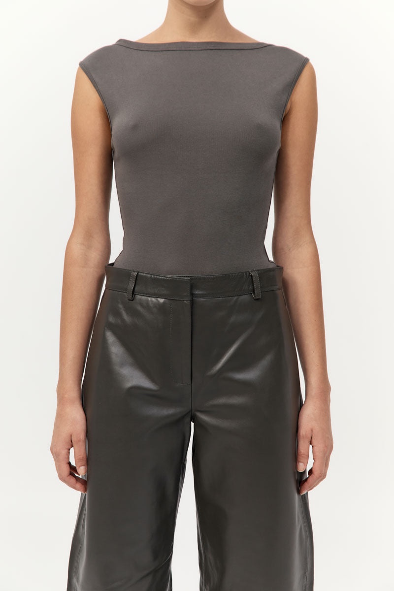 Leather Balloon Pants - Khaki - 4