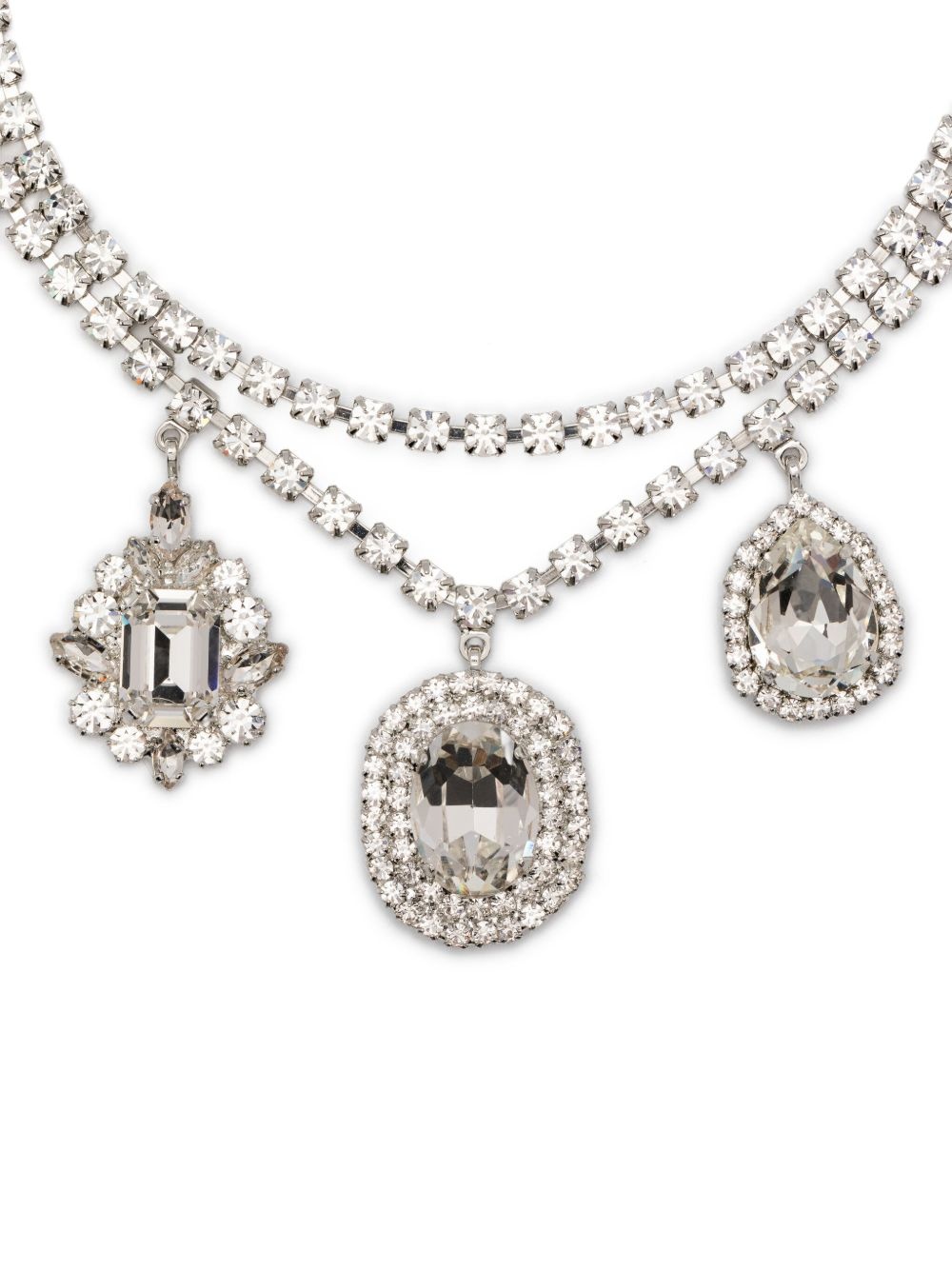crystal-embellished double-chain necklace - 3