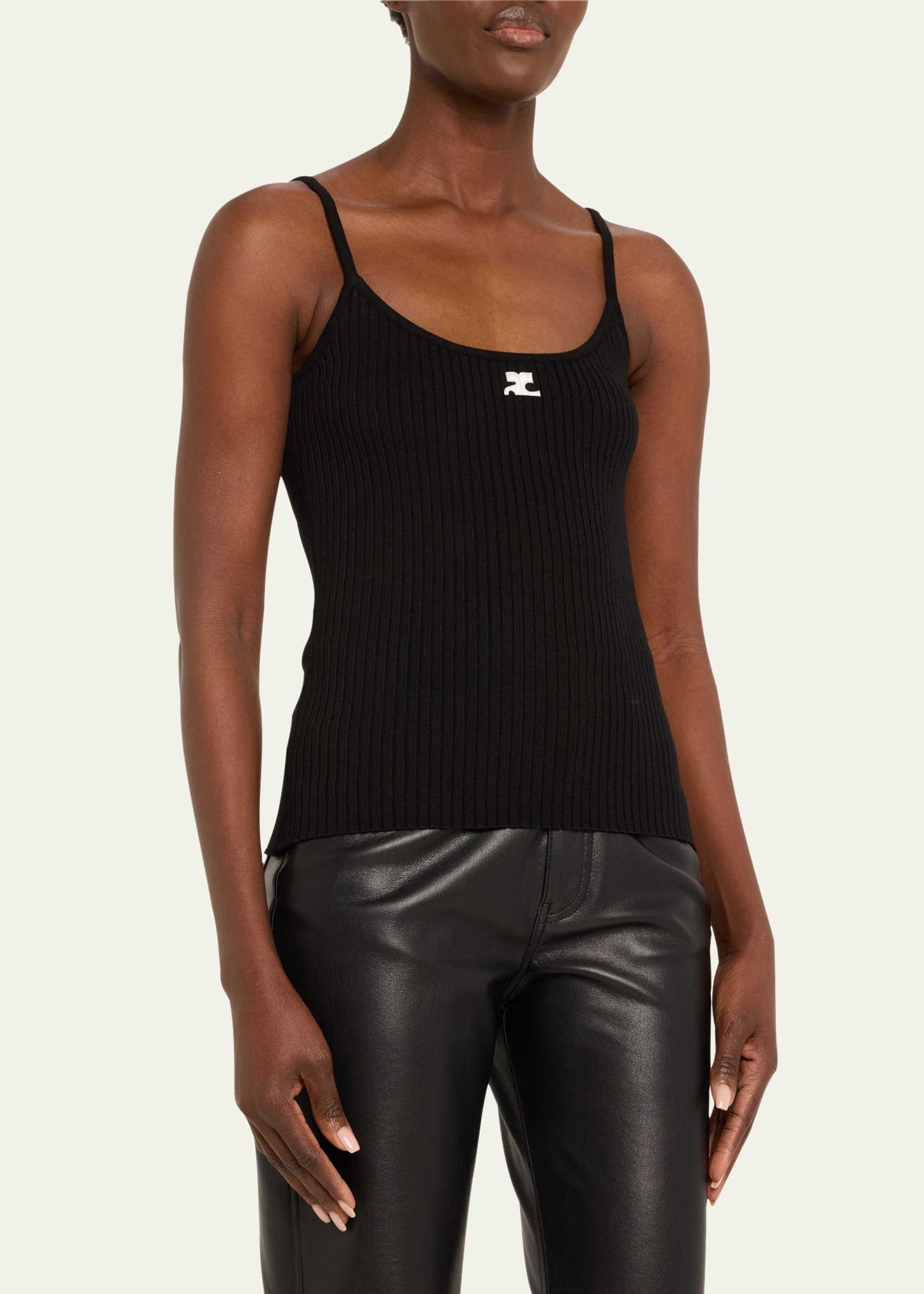 Logo Ribbed Knit Tank Top - 4