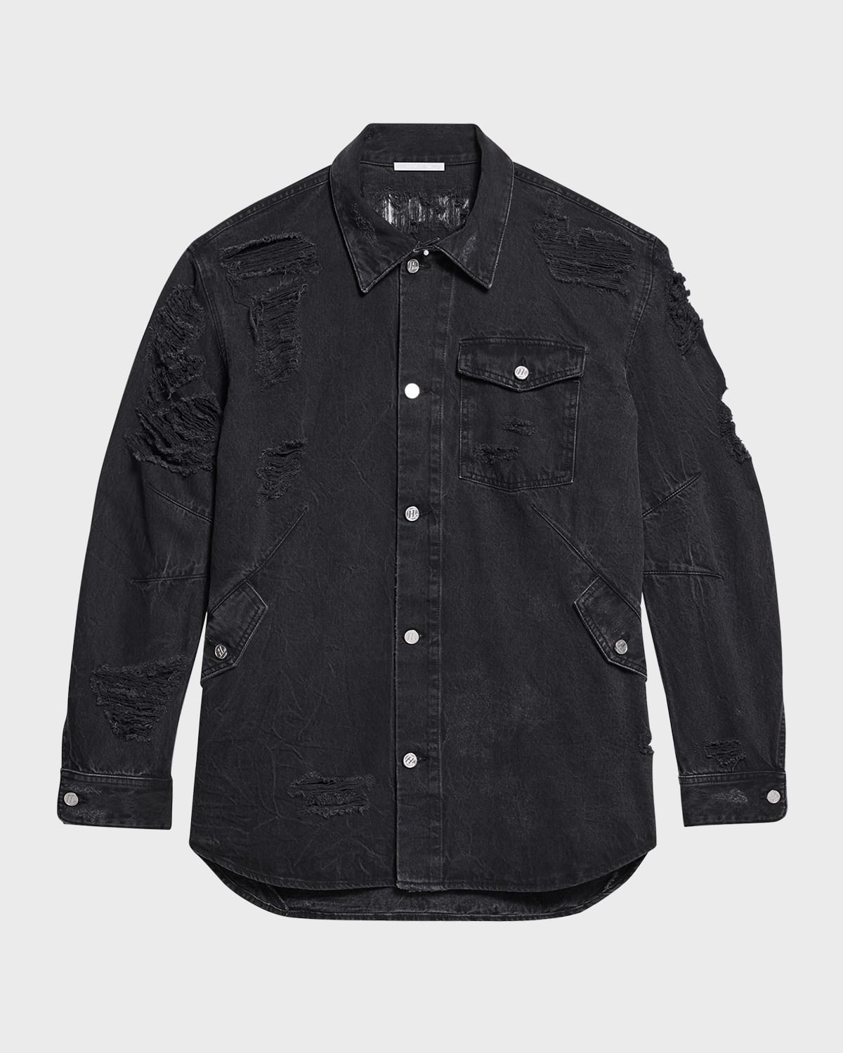 Men's Apex Destroyed Denim Overshirt - 1