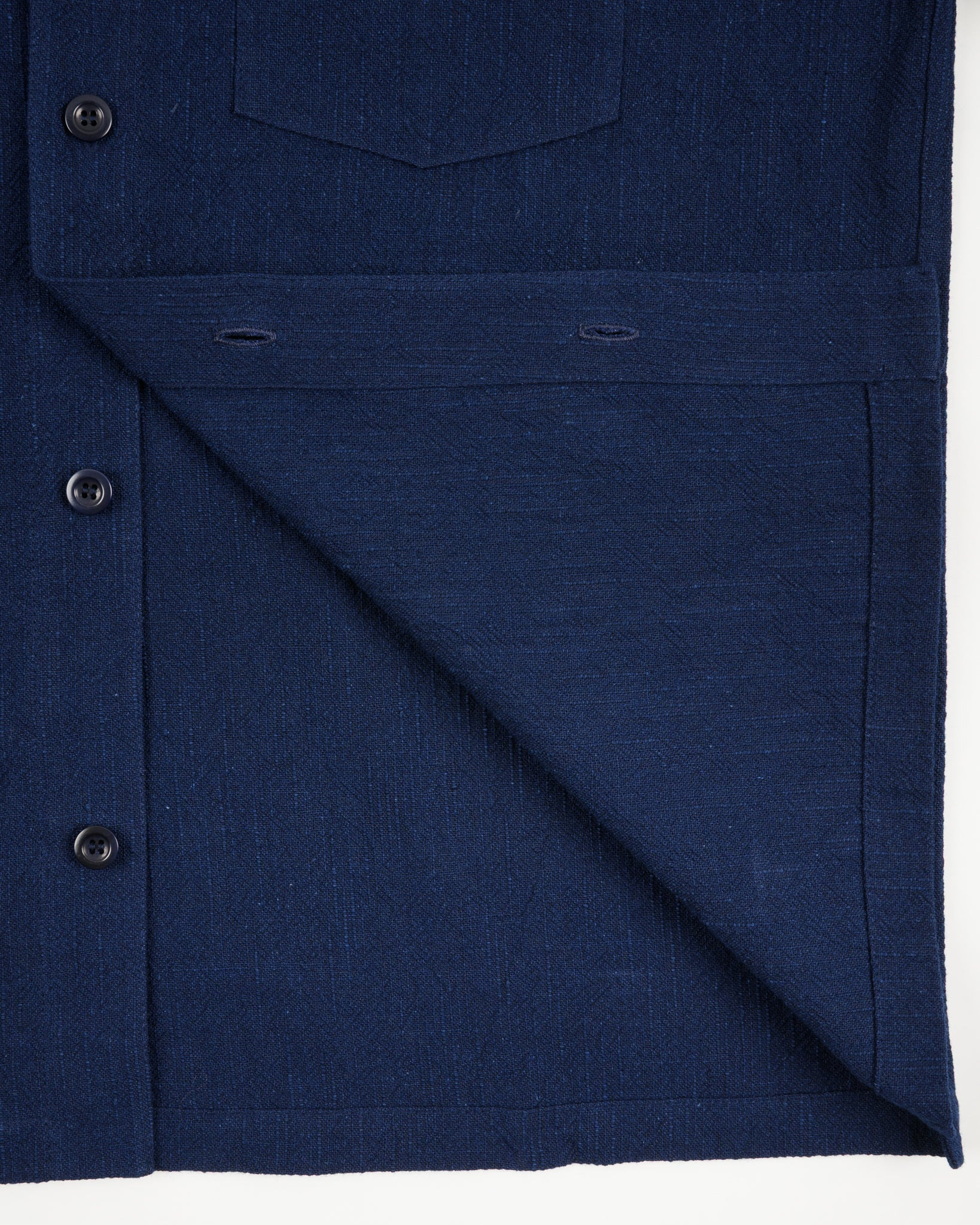 STF JAPANESE 8.5OZ SLUB COTTON SHORT SLEEVE SHIRT - INDIGO - 8