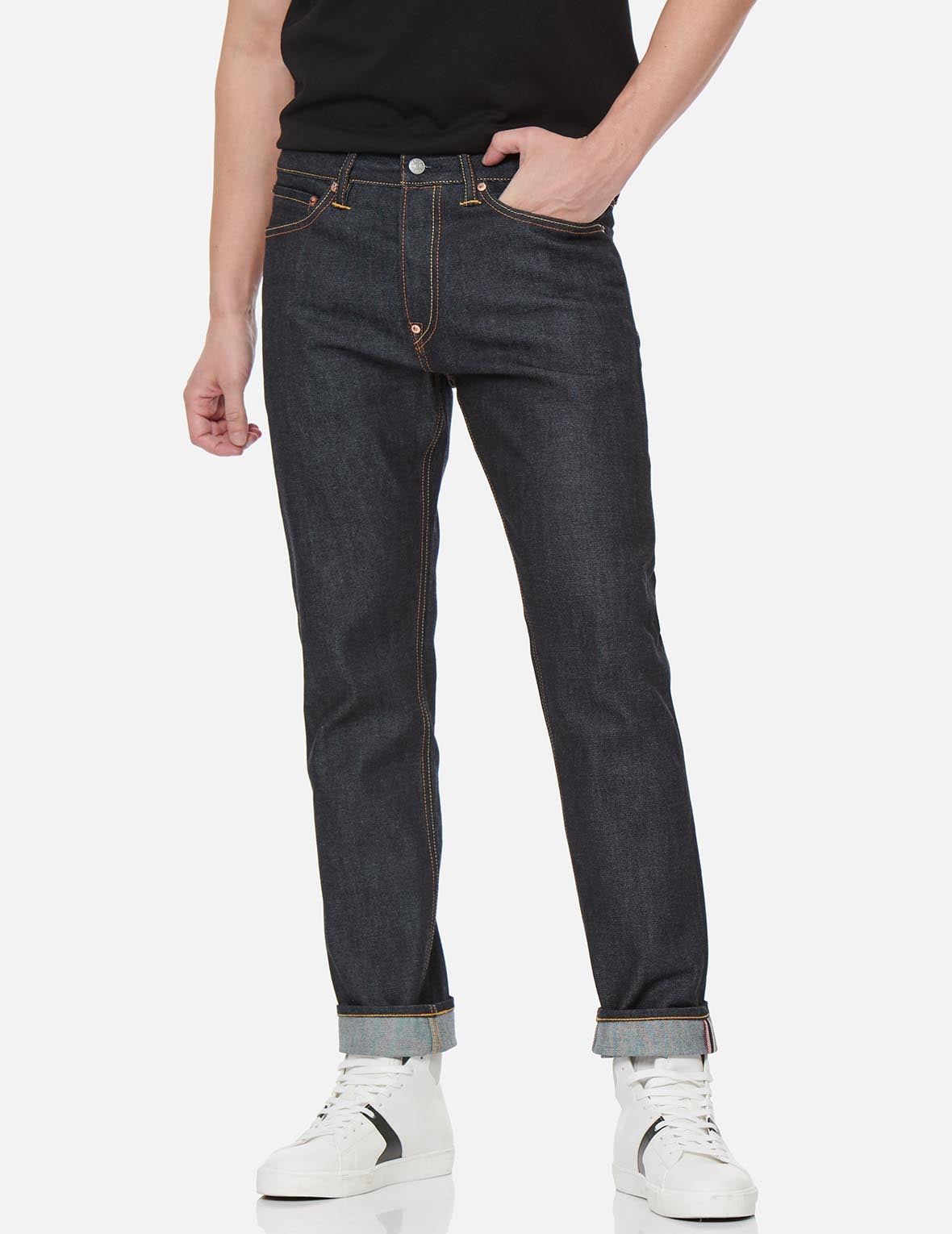 Grains-pattern Daicock Carrot Fit Jeans #2017 - 8
