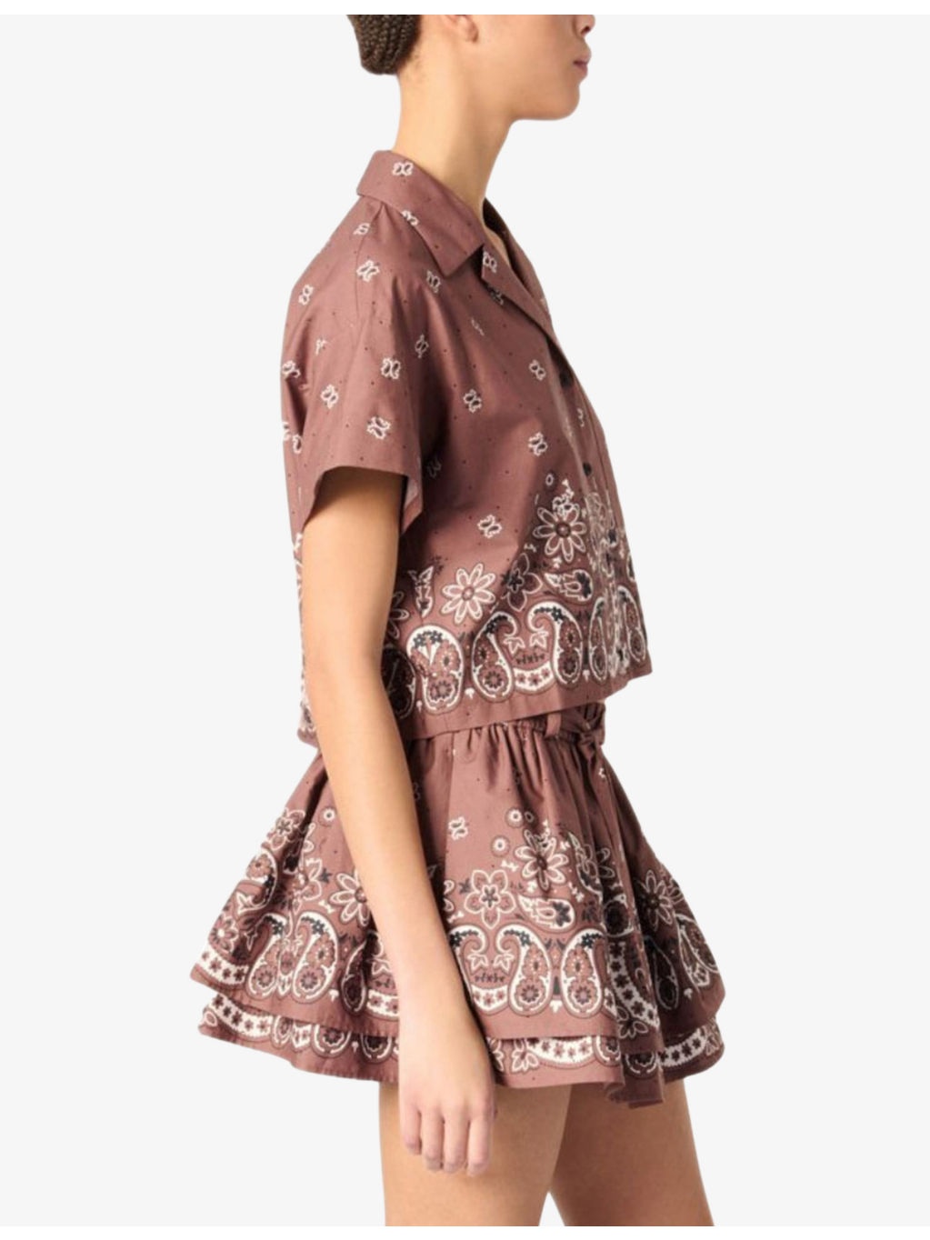 Bandana-Pattern Short-Sleeved Cotton Shirt - 3