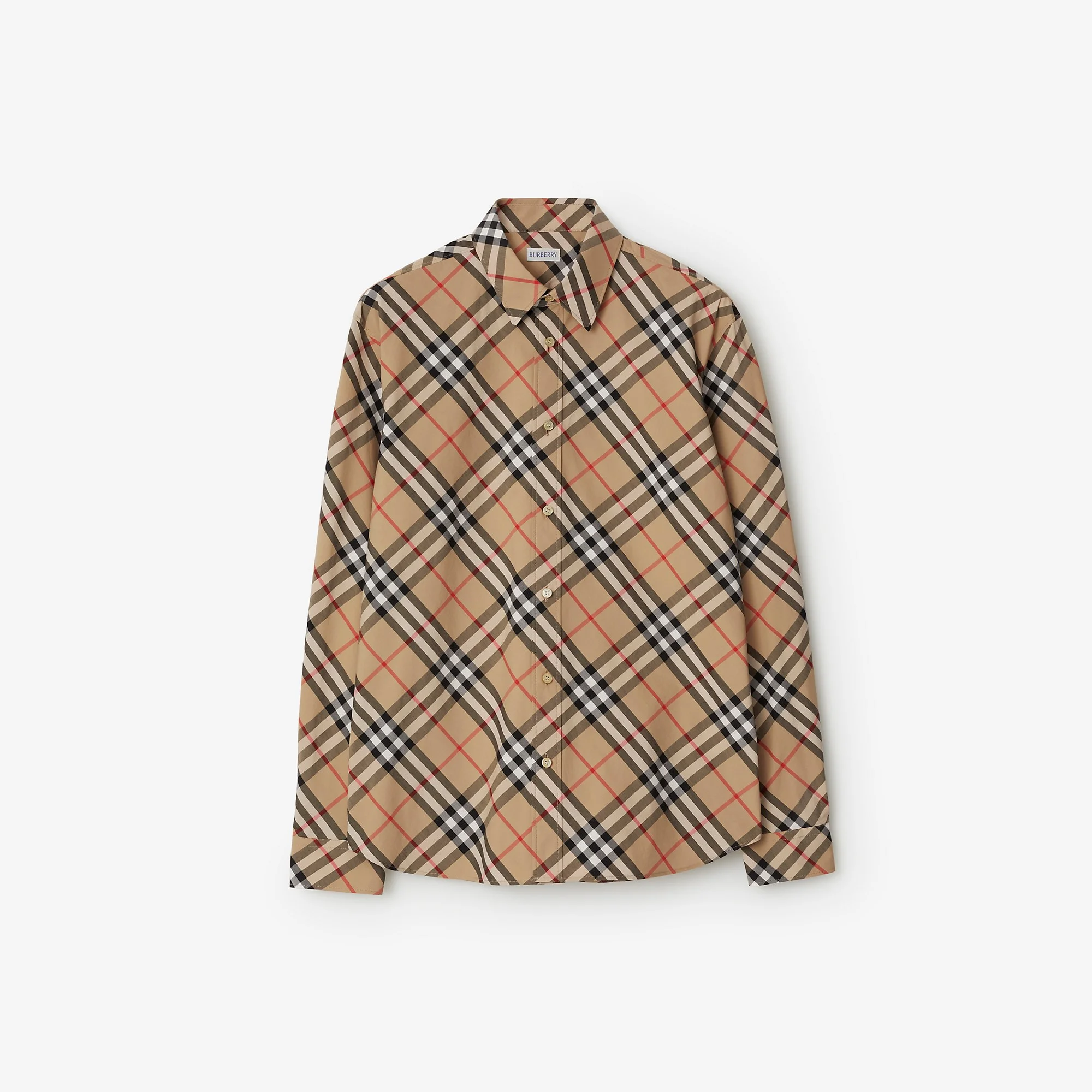 Relaxed Fit Check Cotton Poplin Shirt - 1