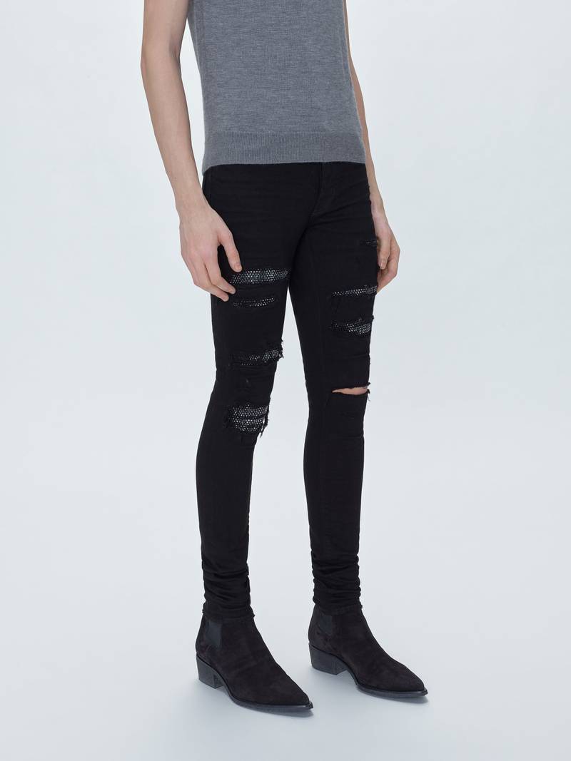 AMIRI CRYSTAL THRASHER JEAN outlook
