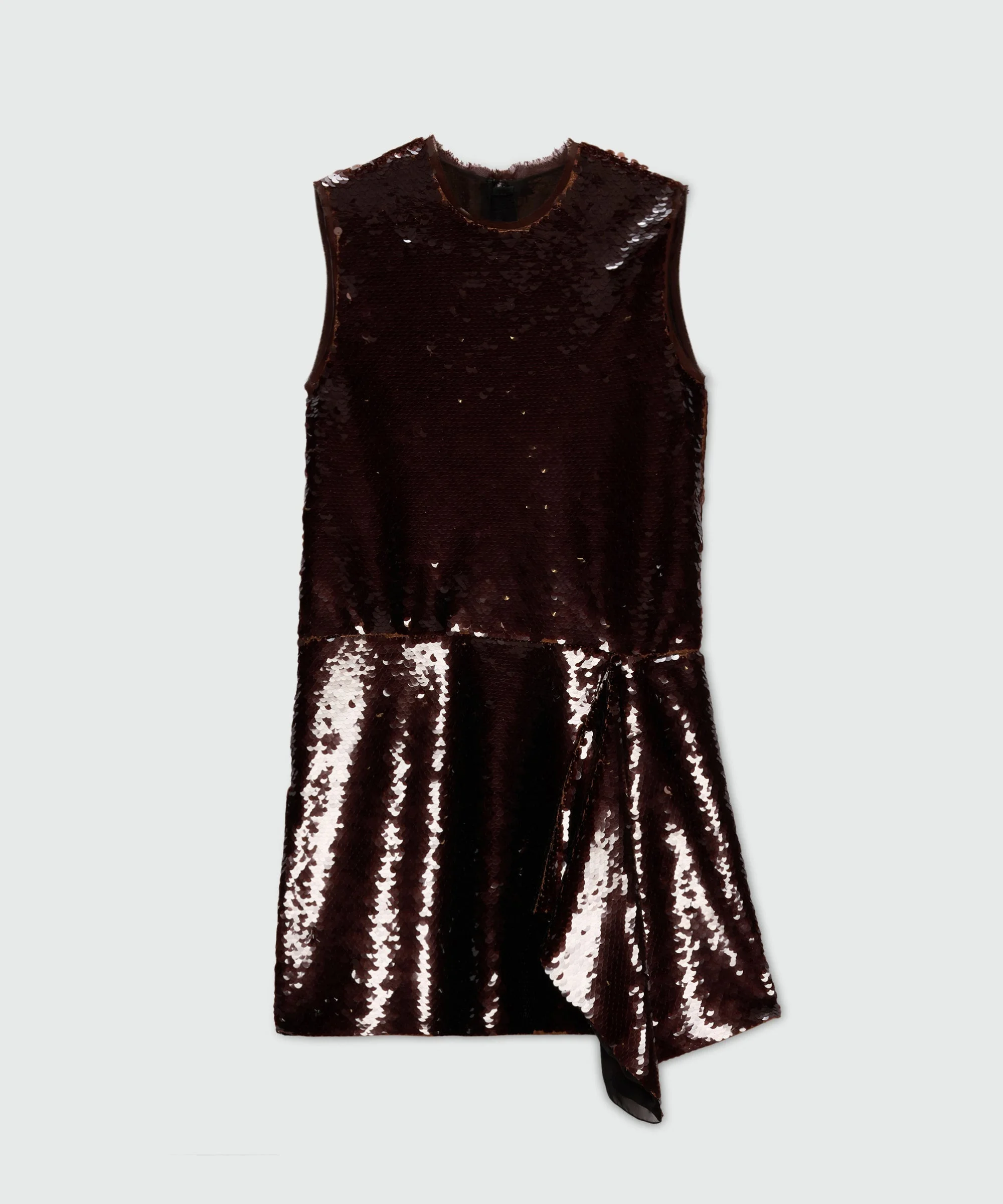 Black asymmetrical sequin dress. - 1